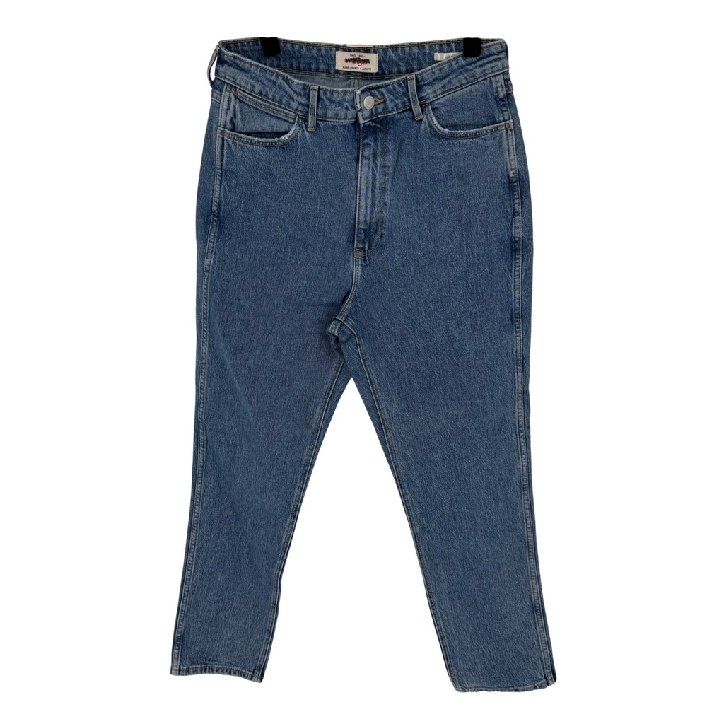 Wrangler High Rise Mom Jeans Womens 12/31 Blue Irregular NWT Tapered Medium Wash